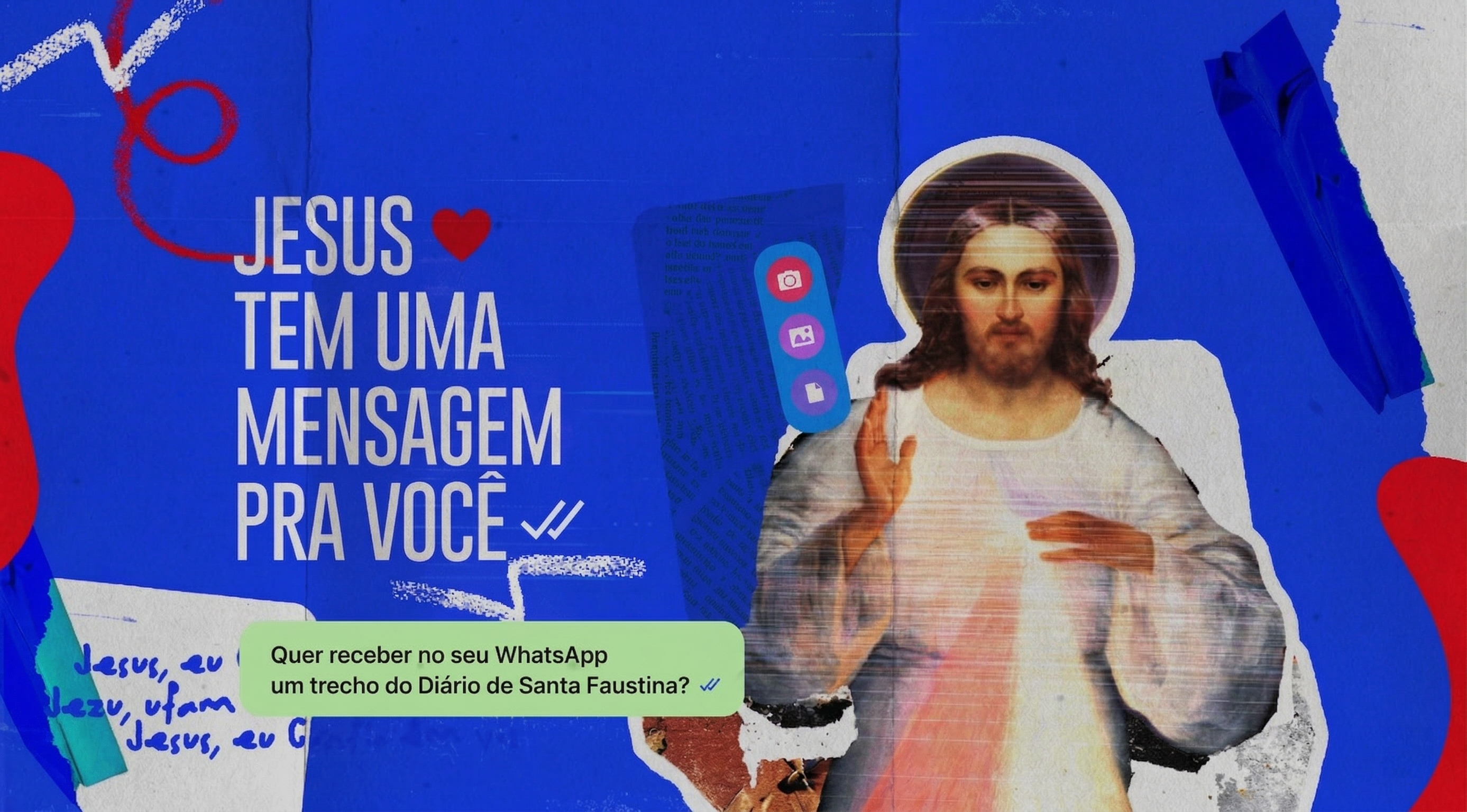 Jesus tem uma mensagem pra você. Quer receber no seu WhatsApp um trecho do Diário de Santa Faustina?